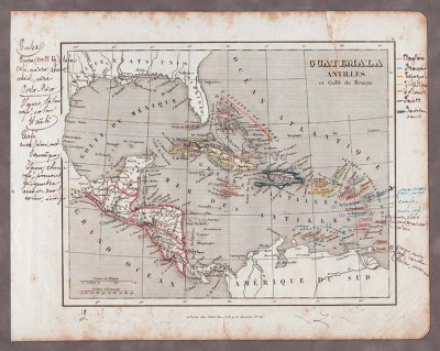 Карта Гватемалы 1830-х годов.