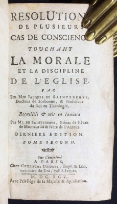  Антикварная книга на французском языке, 1695 год.