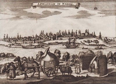 Астрахань. План и вид города в XVIII веке. 