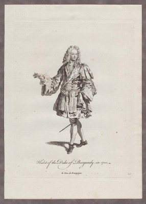 Франция, мода. Бургундский князь в 1700 году.