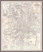 Антикварная карта (план) Москвы, 1938 год.
