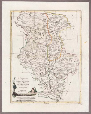 Карта Минской, Витебской и Могилевской губерний, 1781 год.