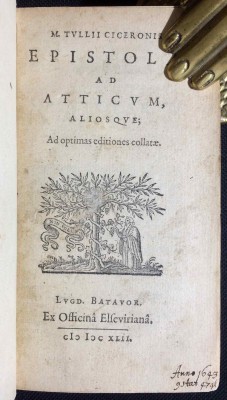 Цицерон. Письма к Аттику, 1642 год.