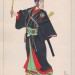 Япония. Японец. Окуби-э. Антикварная гравюра II-й половины XIX века.