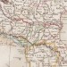 Антикварная карта Италии. Гравюра 1850-х годов.