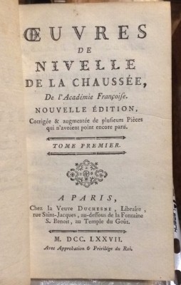 Собрание сочинений Лашоссе, 1777 год.