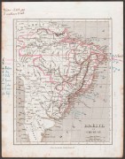 Антикварная карта Бразилии и Уругвая [Боливии и Парагвая], 1830-х годов.