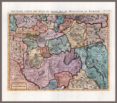 Карта Царств Великого Князя Московии в Европе, [1718] год.