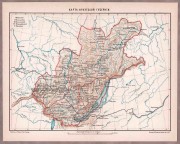 Карта Иркутской губернии, конца XIX века.