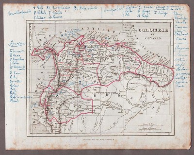 Антикварная Карта Колумбии. Гравюра 1830-х годов.