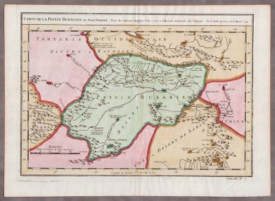 Карта Малой Бухары: Казахстана и Средней Азии, 1749 год.