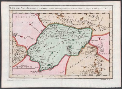 Карта Малой Бухары [Средняя Азия, Узбекистан, Казахстан], 1749 год.