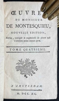 Монтескьё. О духе законов, 1790 год.