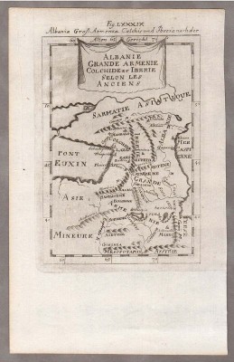 Кавказ. Карта Армении, Грузии и Азербайджана, 1750-е годы.