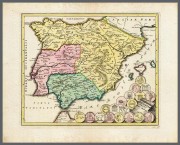 Антикварная гравюра Карта Испании, [1720] год.