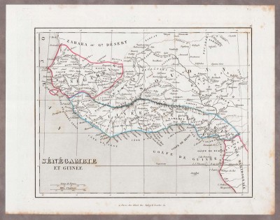 Антикварная карта Западной Африки: Сенегамбия и Гвинея.