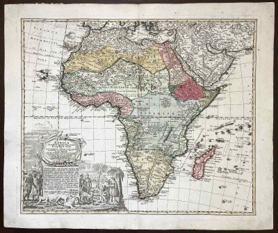 Антикварная карта Африки.