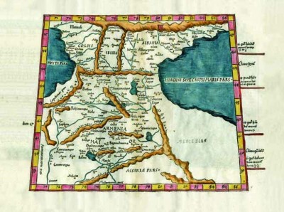 Карта Армении (Армянского Нагорья), 1522 год. Птоломей.