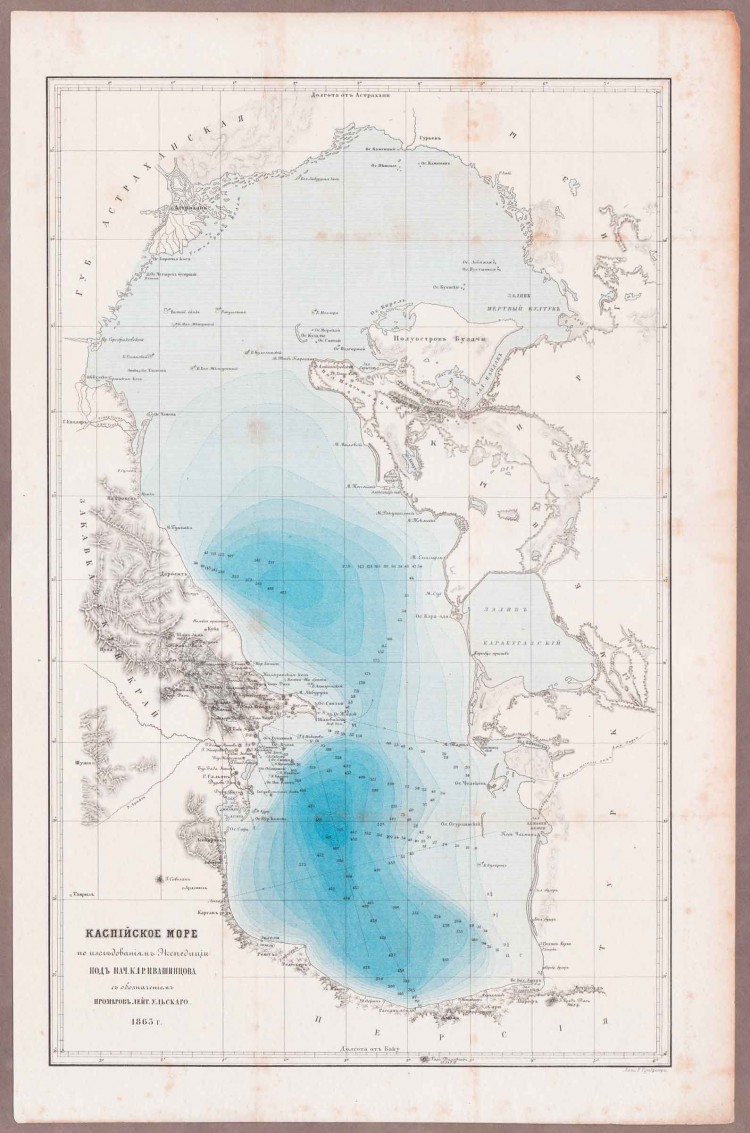 Карта Каспийского моря.
