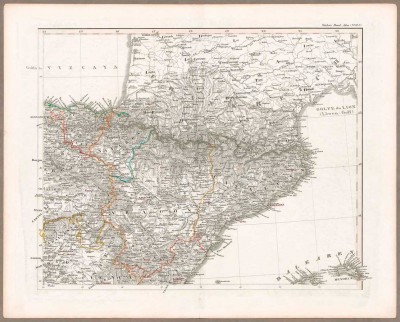 Пиренеи. Карта Каталонии, Арагона, Наварры и Андорры.