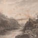 Индия: Гималаи. Канатный мост через реку Тири, 1830-е годы.