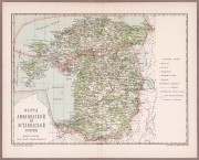 Карта Лифляндской и Эстляндской губерний, конца XIX века.