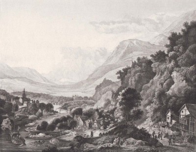 Гриффер. Рейнский пейзаж, 1840-е года.