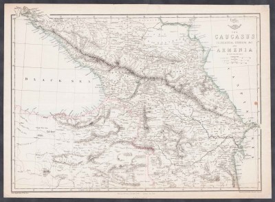 Карта Кавказа (Черкесии, Грузии) и Армении, 1860-е гг.