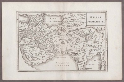 Карта Малой Азии, Ближнего Востока, Ирана и Индии, 1820-е года.