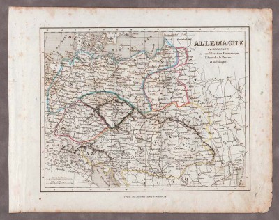Антикварная Карта Германии 1830-х годов. 