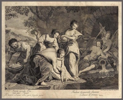 Мифология. Купание Ахилла в подземной реке Стикс, 1780-е гг.
