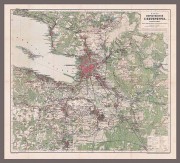 Антикварная карта окрестностей Санкт-Петербурга, 1912 год.
