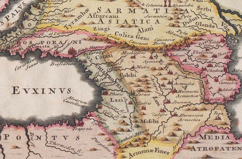 Карта республик Закавказья и Северного Кавказа, 1750-е годы.