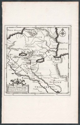 Карта Армении. Земной Рай, 1722 год.