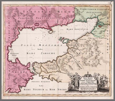 Карта Азовского моря и Керченского пролива 1730-е годы.