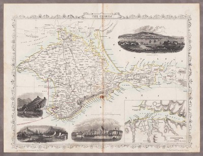 Антикварная Карта Крыма, 1850-е годы.