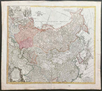 Карта России и Тартарии при Анне Иоанновне, 1739 год.