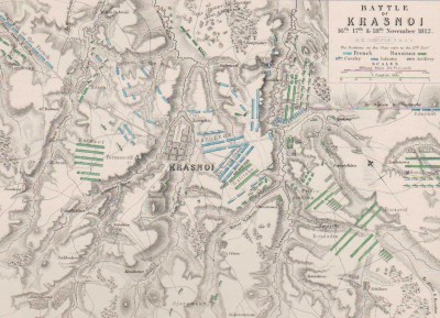 Карта сражения, Красный. Отечественная война 1812 года.