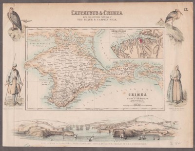 Карта Крыма и Севастополя, 1864 год. 