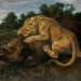Охота львицы на кабана, 1850-е года.