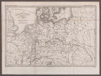 Карта Античной Германии по Тациту, 1820-е года.