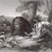 Охота на кабана с собаками, 1850-е года.