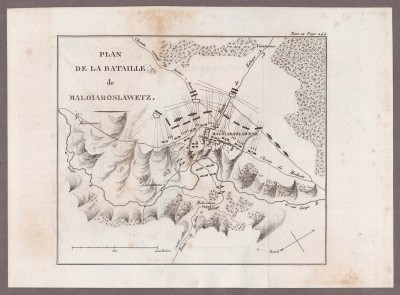Карта сражения, Малоярославец. Отечественная война 1812 года. 