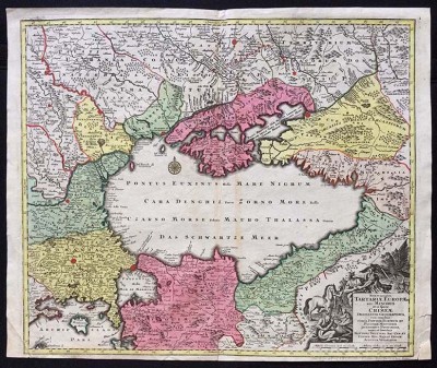 Карта Черного моря и Крыма 1740-е года.