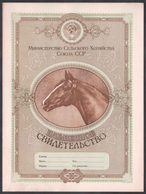 Племенное свидетельство. Родословная лошади.