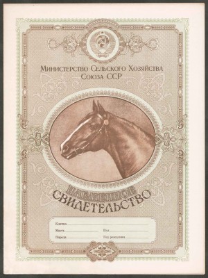 Племенное свидетельство. Родословная лошади.