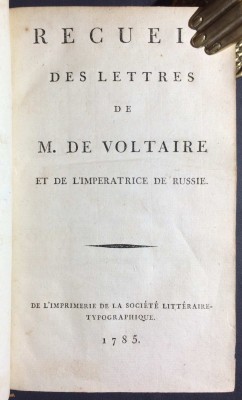 Переписка Императрицы Екатерины и Вольтера, 1785 год.
