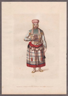 Костюмы народов России. Мордовия, Саранск, Мордвинка, 1803 год.