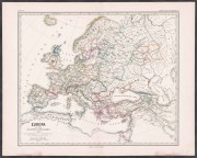 Карта Европы во времена Третьего крестового похода, 1190 год.