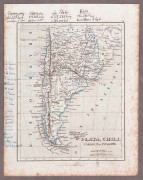 Антикварная карта Аргентины, Чили и Парагвая, 1830-х годов.